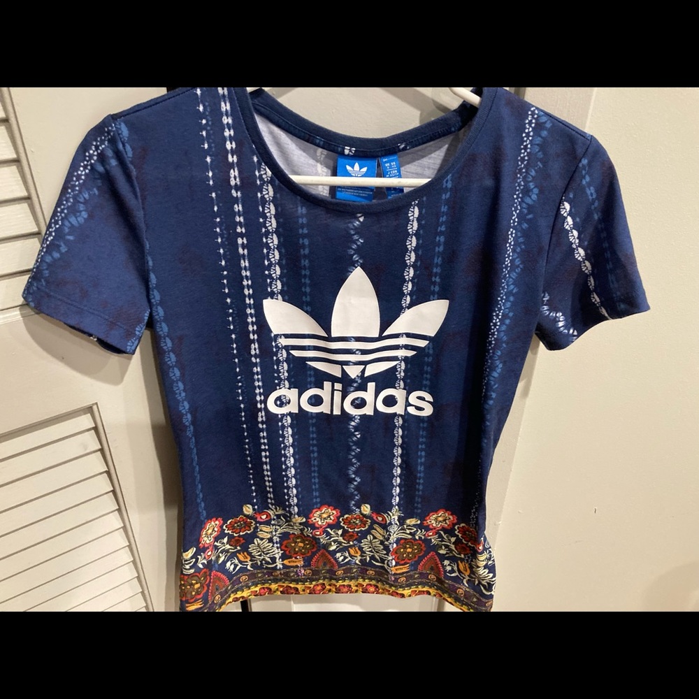 Adidas x Farm cirandeira floral blue shirt xs